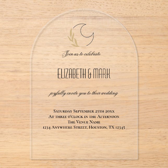 Magical Moon-Inspired Wedding Invitation (Front)