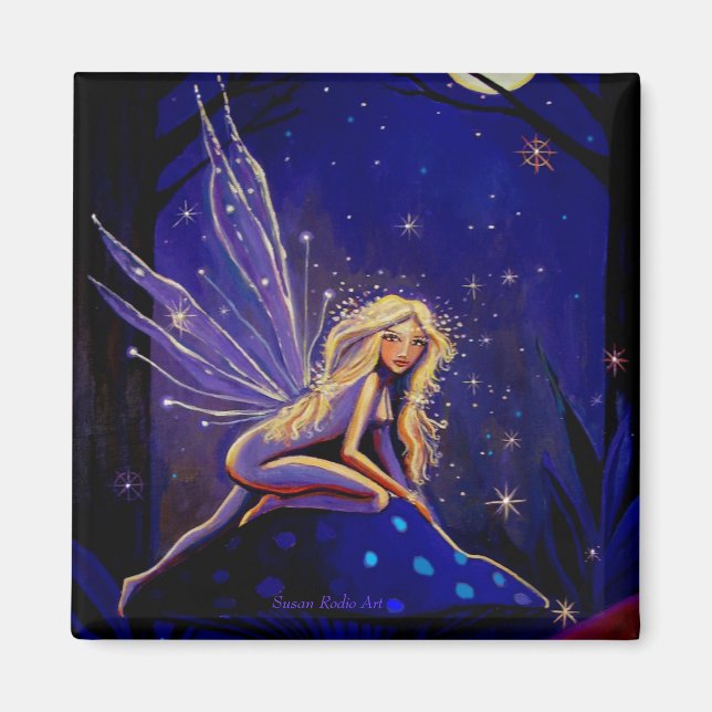Magical Moonlight Faery - Fairy Art Magnet (Front)