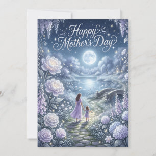 Magical Moonlit Mother & Daughter Mother's Day Card