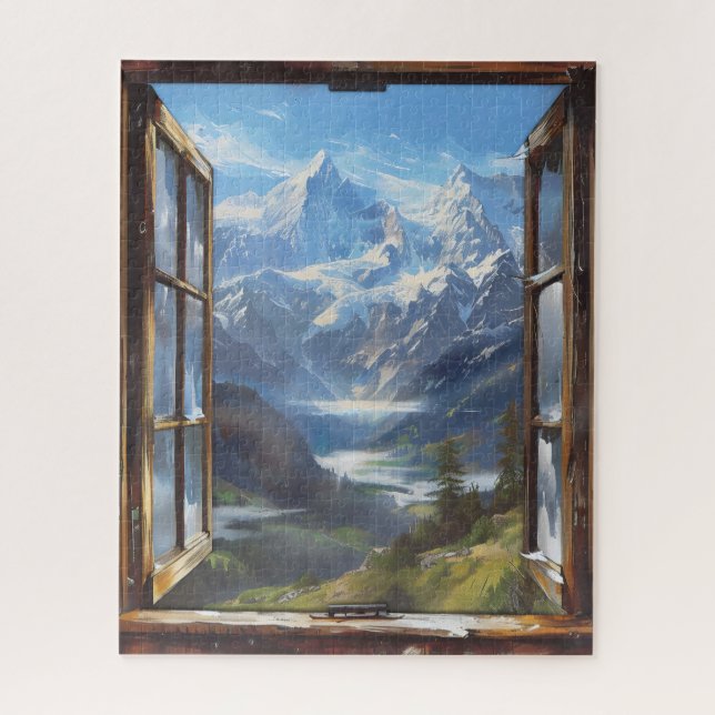 Magical Mountains Window View Jigsaw Puzzle (Vertical)