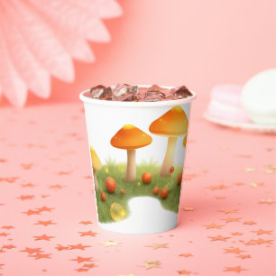 Magical Mushroom Woodland Boho Baby Shower  Paper Cups