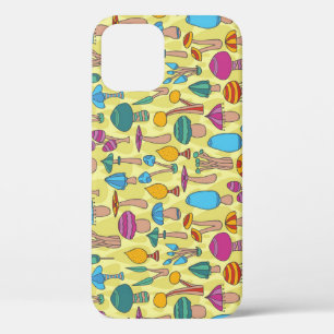 Magical Mushrooms Doodle Seamless Pattern iPhone 12 Case