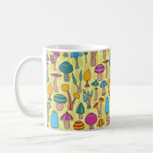 Magical Mushrooms Doodle Seamless Pattern Coffee Mug