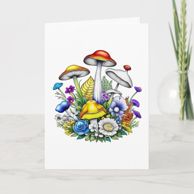 Magical Mushrooms | Happy Birthday  Card (Front)