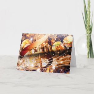magical music note piano teacher festive holiday card