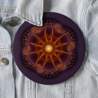 Magical mystical fairy fractal pattern 6 inch round button