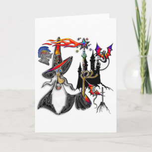 Magical Mystical Fire Wizard Magician Card