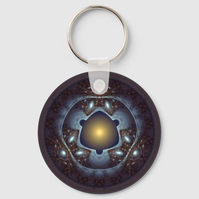 Magical mystical fractal ornament keychain (Front)