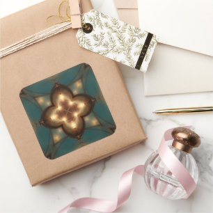 Magical mystical glossy pattern square sticker