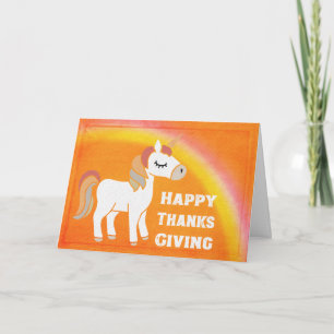 Magical Mystical Happy Thanksgiving Unicorn Card