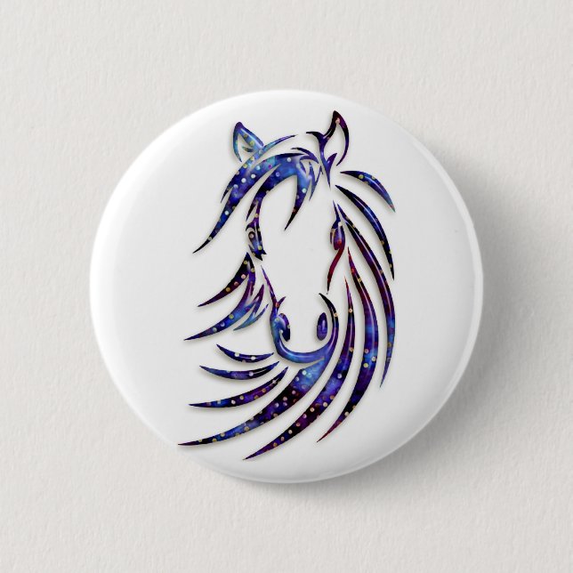 Magical Mystical Horse Portrait 2 Inch Round Button (Front)