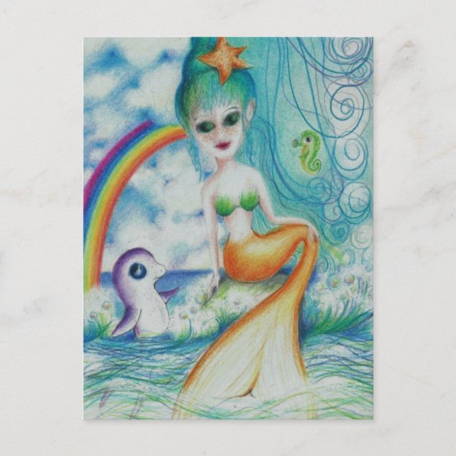 Magical mystical mermaid postcard (Front)