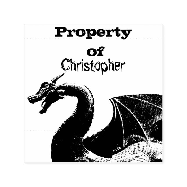 Magical Mythical Dragon Property Of Self-inking Stamp (Design)