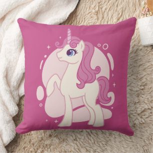 Magical Mythical Unicorn Illustration Throw Pillow