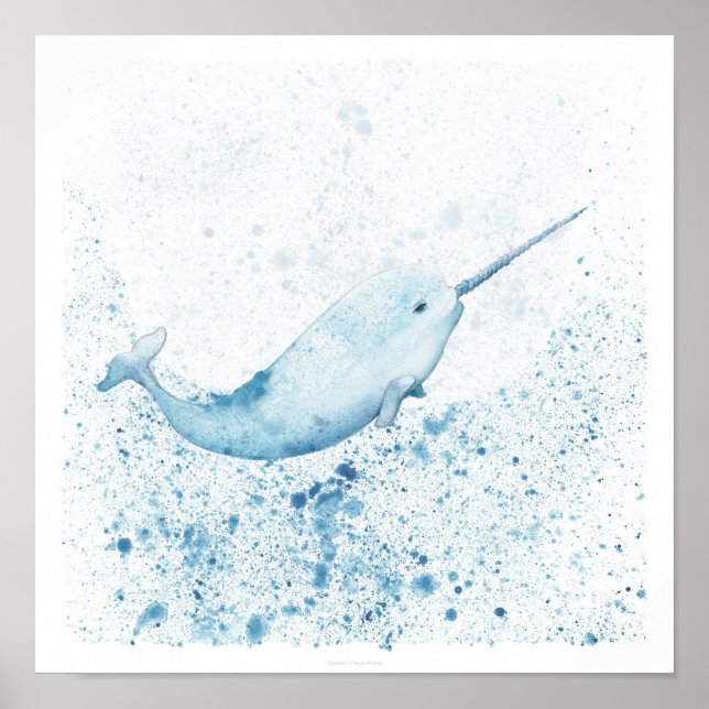 Magical Narwhal - Impression d'art 12x12 (Devant)