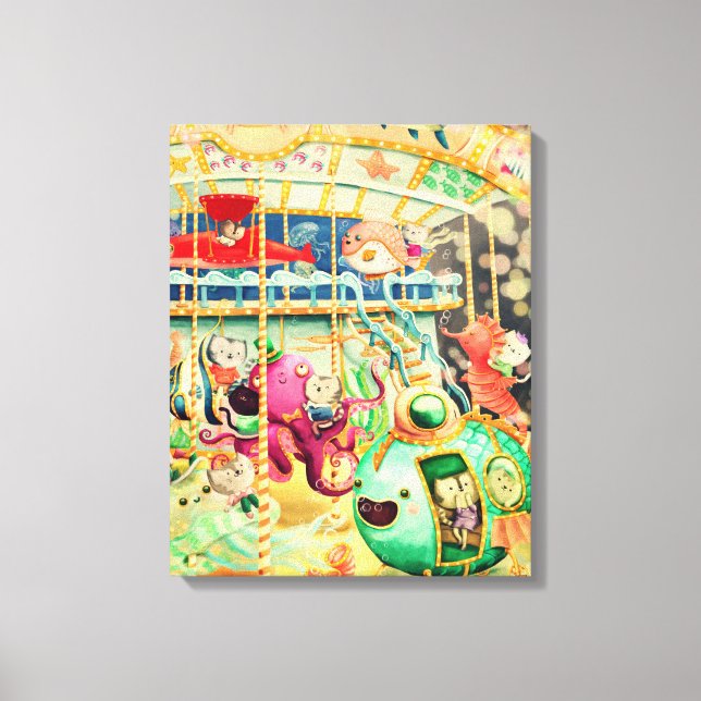 Magical Nautical Carousel Canvas Print (Front)