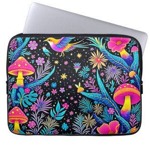 Magical Neon Forest Night Dream Design Laptop Sleeve