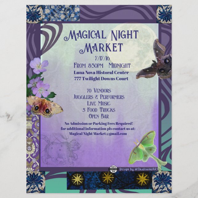 Magical Night Market Event Flyer (Front)