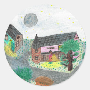 Magical Night Nighttime Scene Stickers