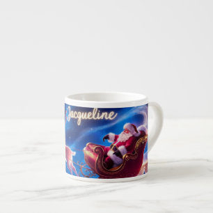 Magical Night Ride Santa Claus and His Radiant Espresso Cup
