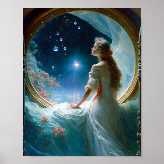 Magical Night Scene Fantasy Art Poster (Front)
