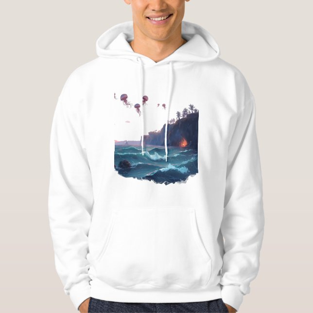 Magical Ocean Scene with Phosphorescent Plankton & Hoodie (Front)