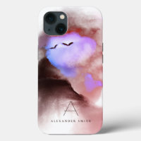 Magical Ombre Pink Purple Mountains Monogrammed