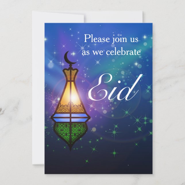 Magical Oriental Lantern - Eid Party Invitation (Front)