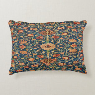 Magical Oriental Rug Pattern in Blue and Red Accent Pillow