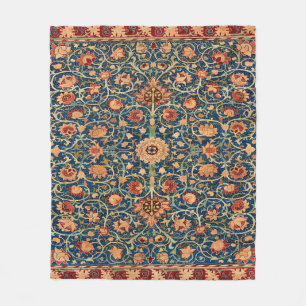 Magical Oriental Rug Pattern in Blue and Red Fleece Blanket