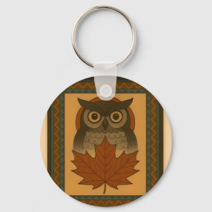 Magical Owl Design with Beaded Look Keychain