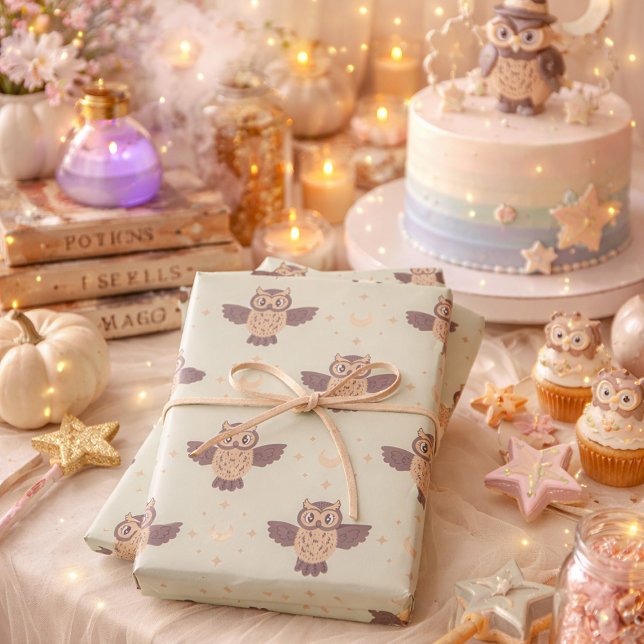 Magical Owl Moon Wrapping Paper Sheets (Creator Uploaded)