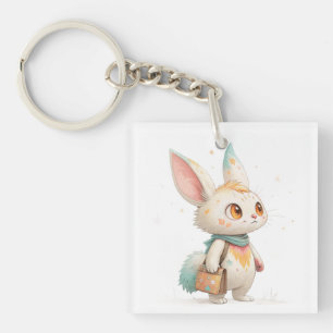 Magical Paint-Splashed Rabbit-Cat Creature Keychain