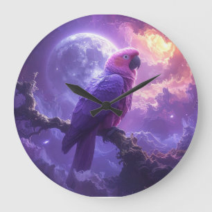 Magical Parrot Large Clock