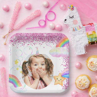 Magical Party Personalized Photo Paper Plates