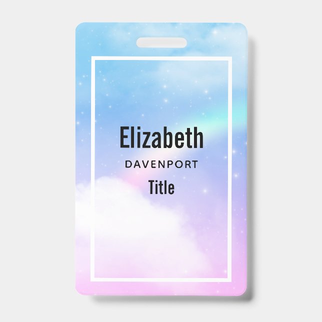 Magical Pastel Clouds and a Rainbow Badge (Front)