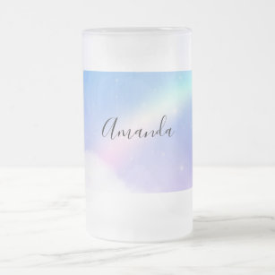 Magical Pastel Clouds and a Rainbow Frosted Glass Beer Mug