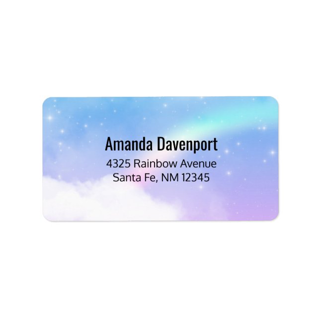 Magical Pastel Clouds and a Rainbow Label (Front)