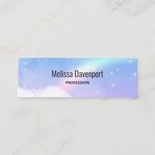 Magical Pastel Clouds and a Rainbow Mini Business Card (Front)