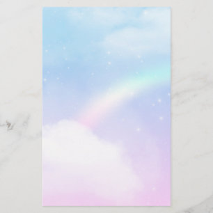 Magical Pastel Clouds and a Rainbow Stationery