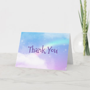 Magical Pastel Clouds and a Rainbow Thank You Card