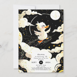 Magical Pastel Duck Birthday Invitation