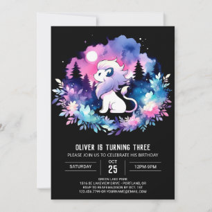 Magical Pastel Lion Birthday Invitation