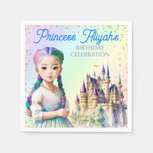 Magical Pastel Princess Fantasy Rainbow Castle Napkin