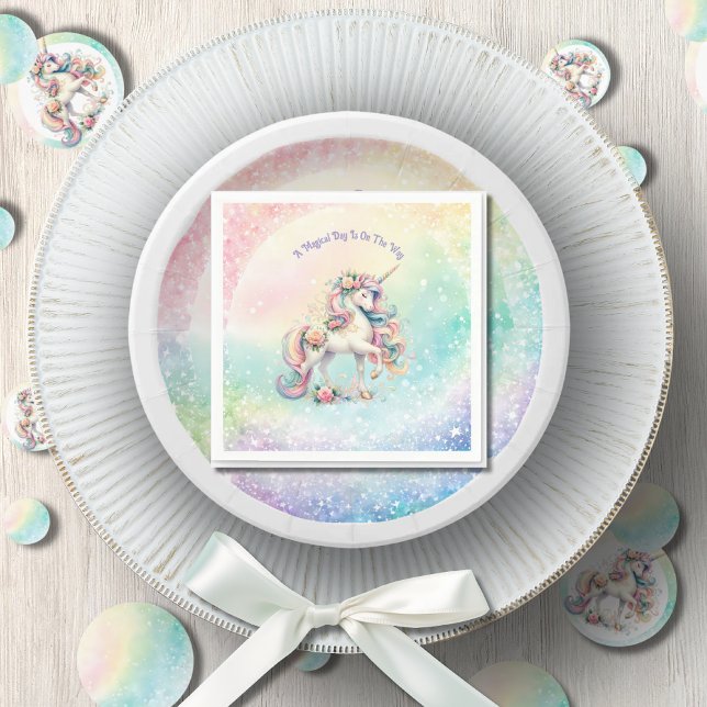 Magical Pastel Radiant Rainbow Unicorn Party Napkin (Magical Pastel Radiant Rainbow Unicorn Party Napkins)