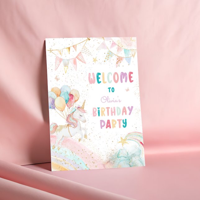 Magical Pastel Unicorn Birthday Welcome Poster (Creator Uploaded)