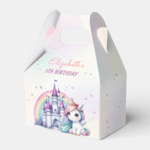 Magical Pastel Unicorn Rainbow Birthday Favor Box
