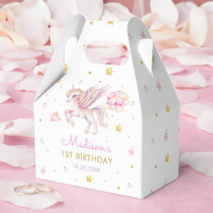 Magical Pastel Unicorn Rainbow Birthday Party Favor Box