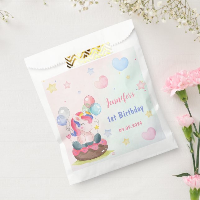 Magical Pastel Unicorn Rainbow Birthday Party  Favour Bag (Sealed)