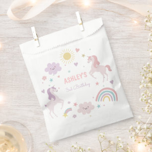 Magical Pastel Unicorn Rainbow Birthday Party  Favour Bag